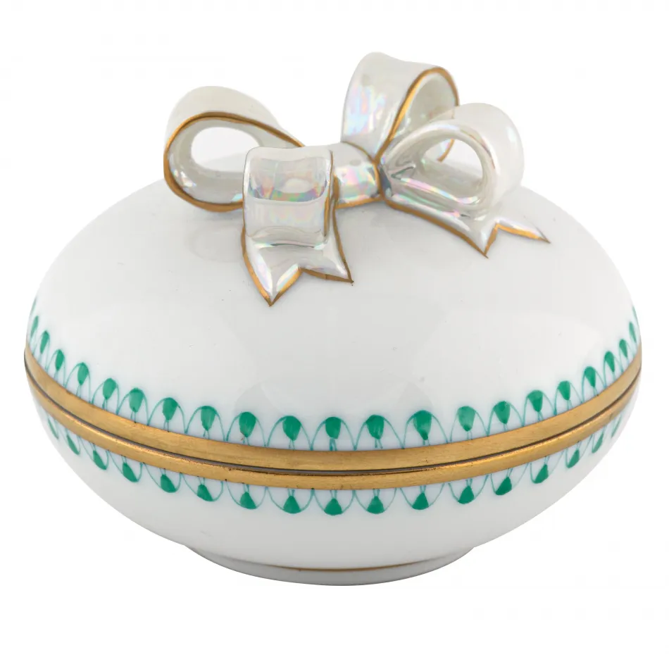 Round Box with Bow Green