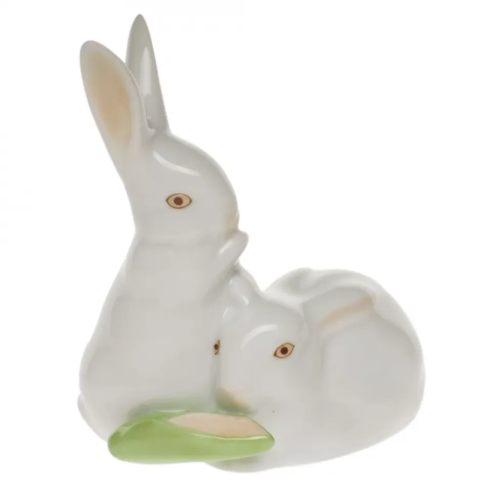 Pair Of Rabbits With Corn Natural 3.25 in H