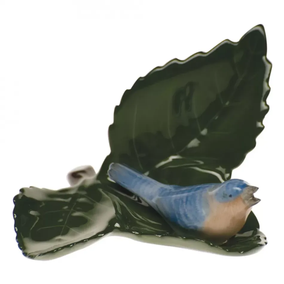 Bluebird Multicolor Bird On Leaf 3 in L X 2 in H