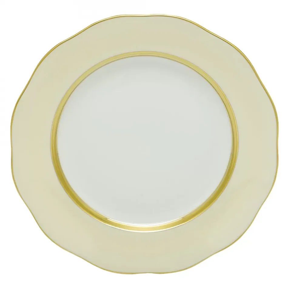 Silk Ribbon Beige Dessert Plate 8.25 in D