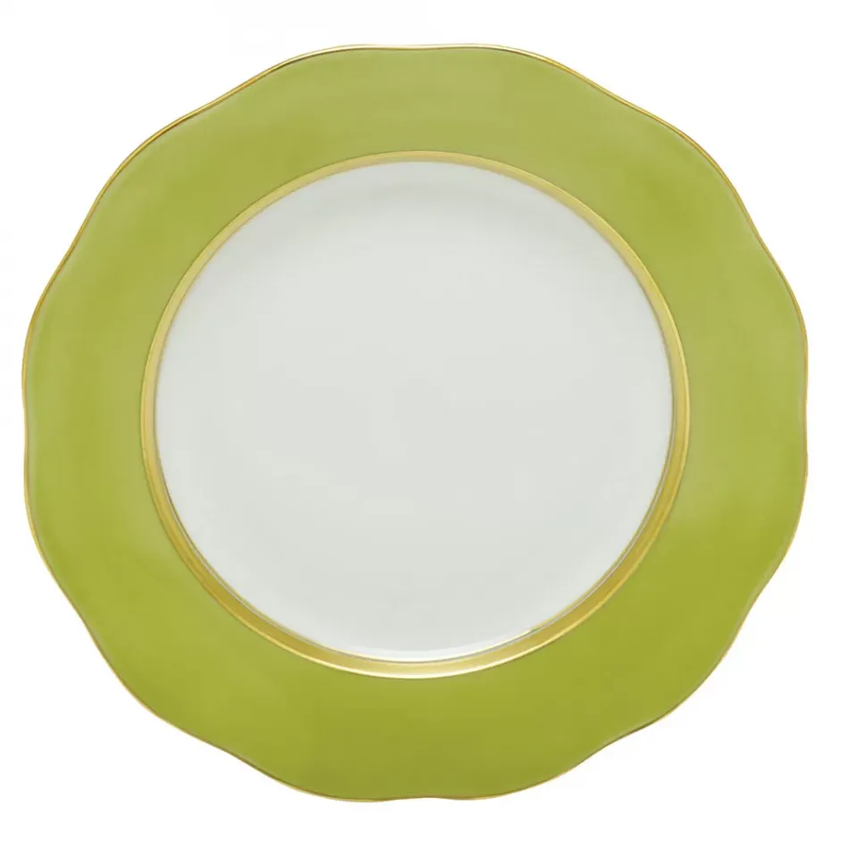 Silk Ribbon Olive Dessert Plate 8.25 in D