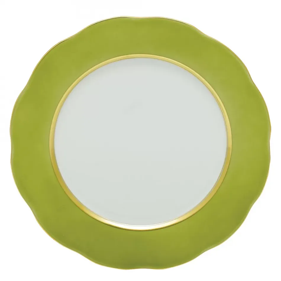 Silk Ribbon Olive Service Plate 11 in D