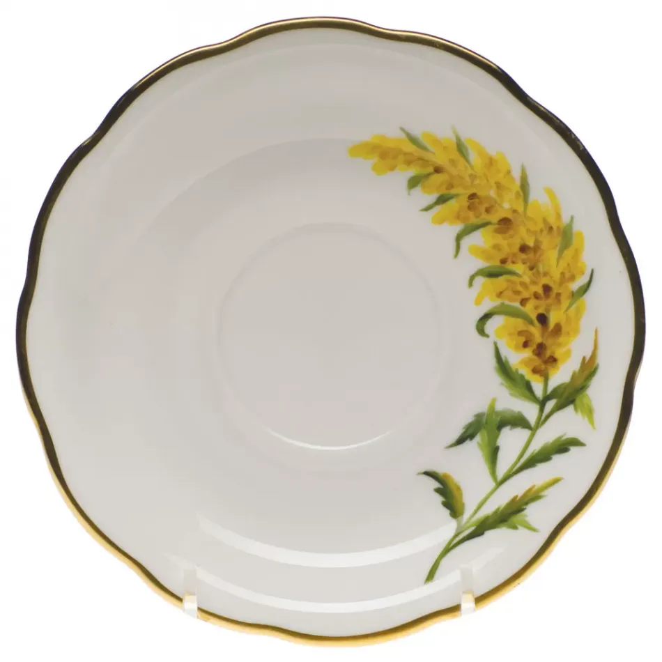 American Wildflowers Tall Goldenrod Multicolor Tea Saucer 6 in D