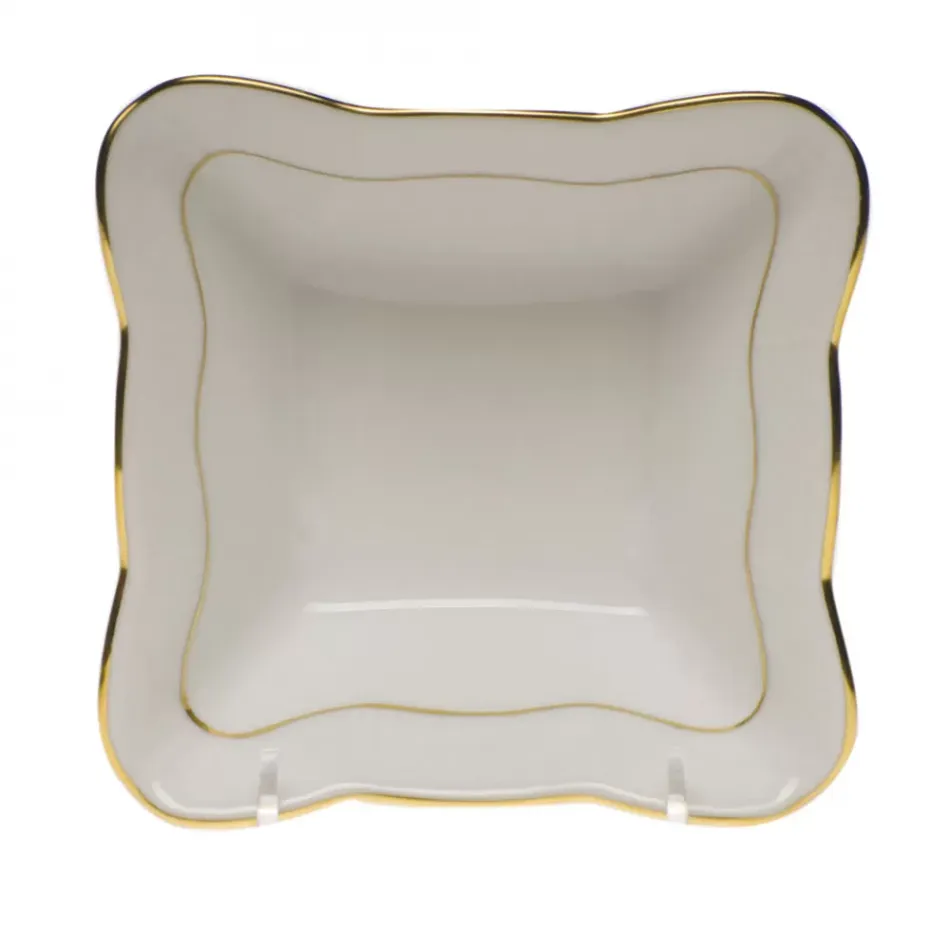 Golden Edge Small Square Dish 4.75 in L X 2 in H