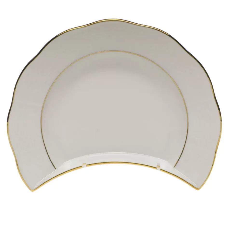 Golden Edge Crescent Salad Plate 7.25 in L X 5 in W