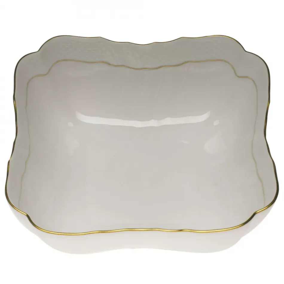 Golden Edge Square Salad Bowl 10 in Sq