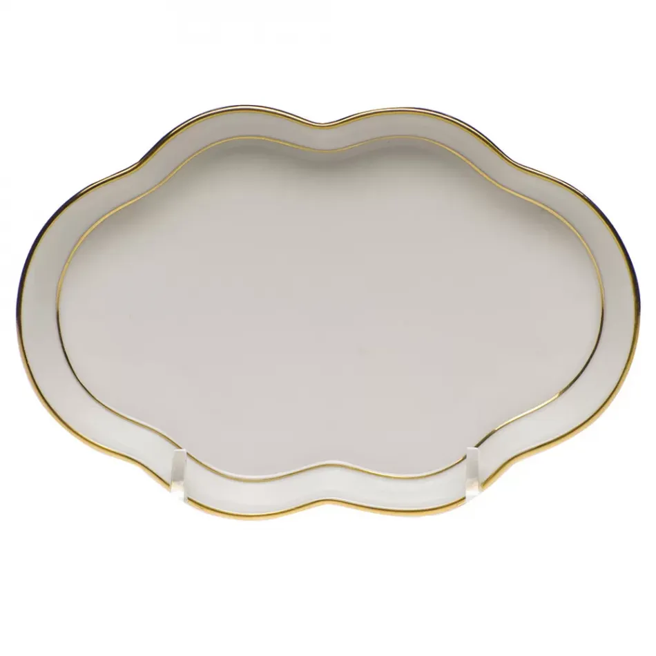 Golden Edge Small Scalloped Tray 5.5 in L