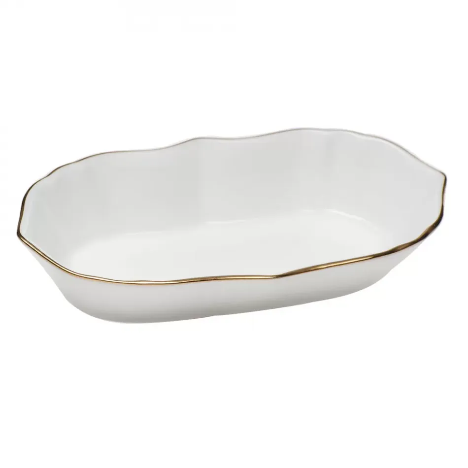 Golden Edge Narrow Pin Dish 5 in L X 1 in H