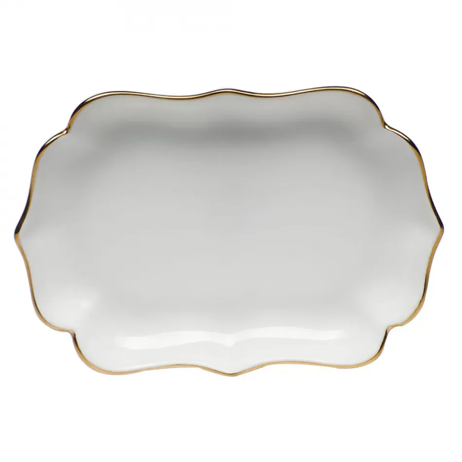 Golden Edge Mini Scalloped Tray 4.25 in L X 3 in W