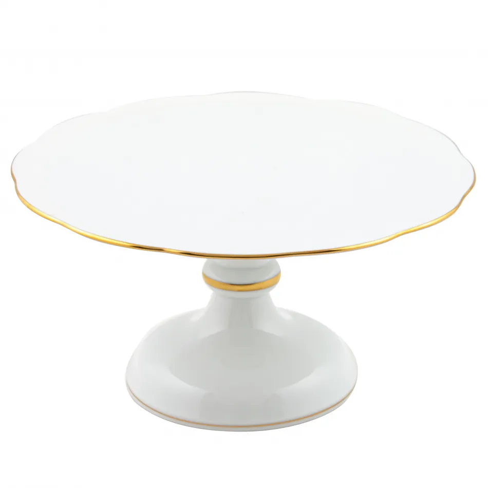 Footed Cake Plate Gold 5 in H X 10.5 in D