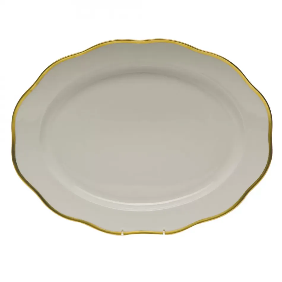 Gwendolyn Gold Oval Platter 17 in L X 12.5 in W