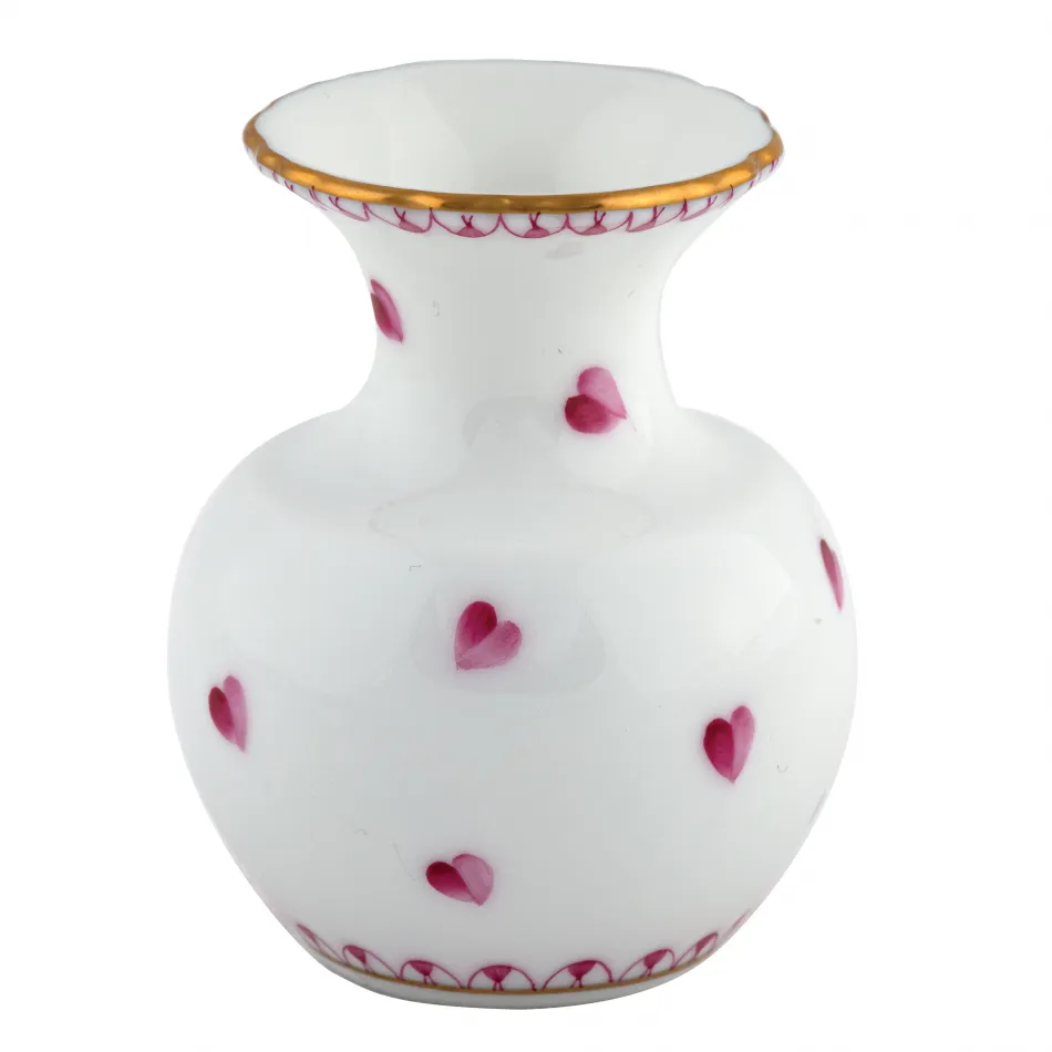 Small Heart Vase White
