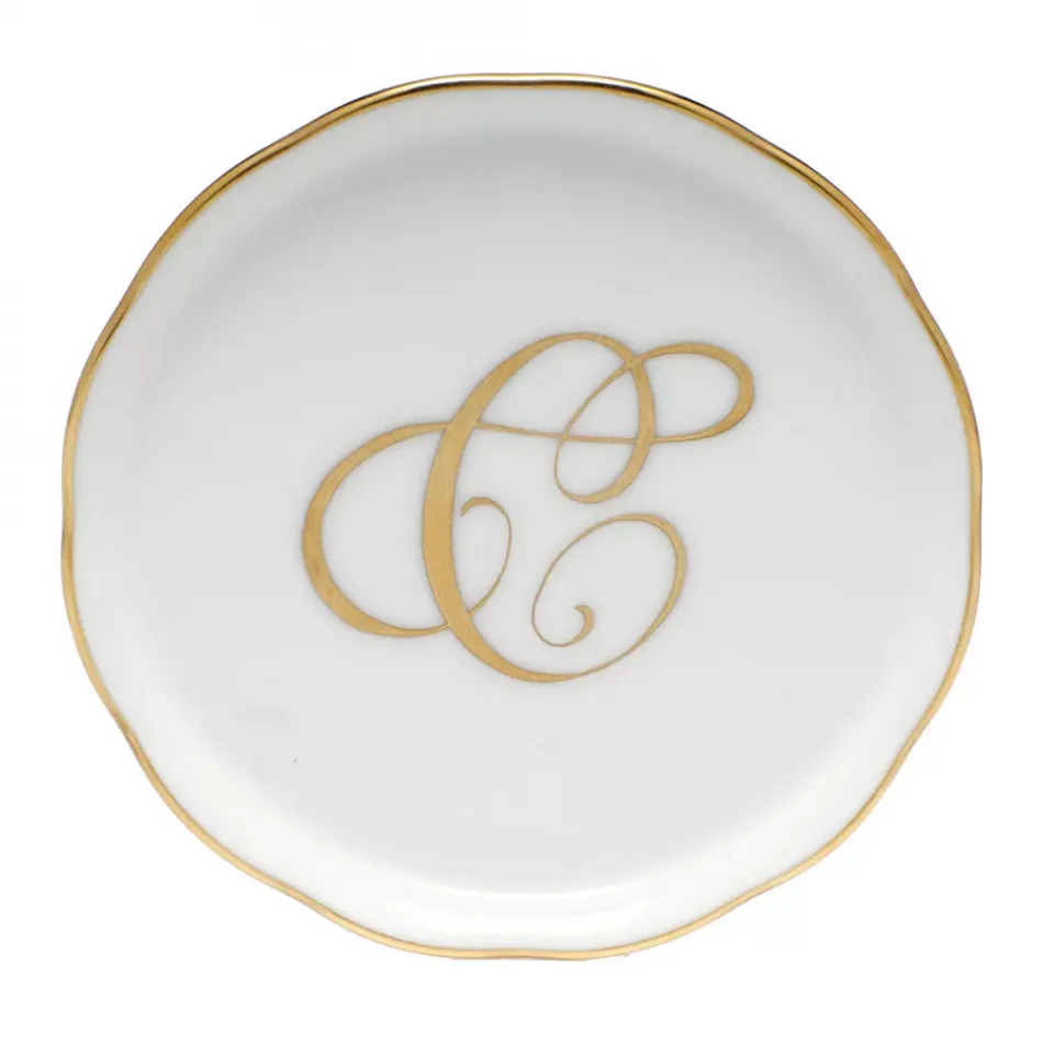 Coaster With Monogram Gold 4 in D