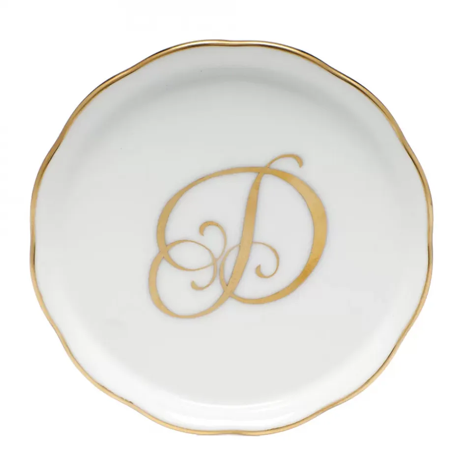 Coaster With Monogram Gold 4 in D