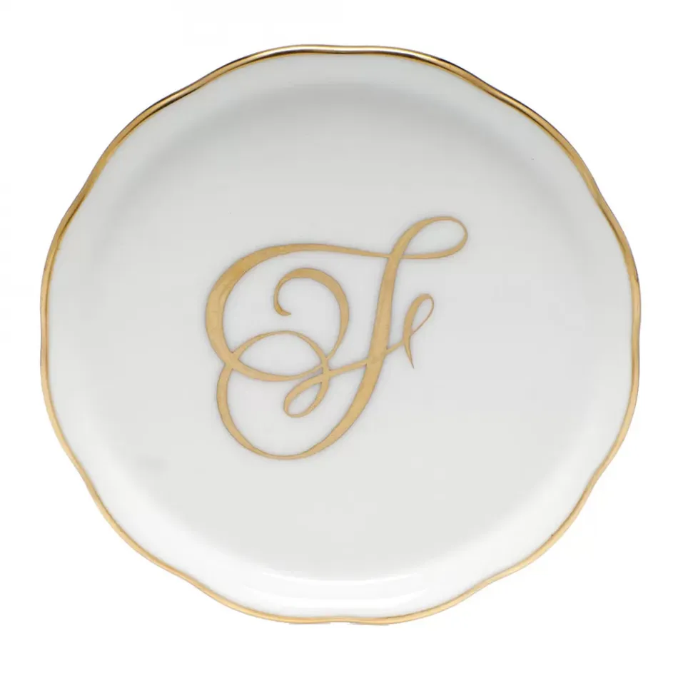 Coaster With Monogram Gold 4 in D