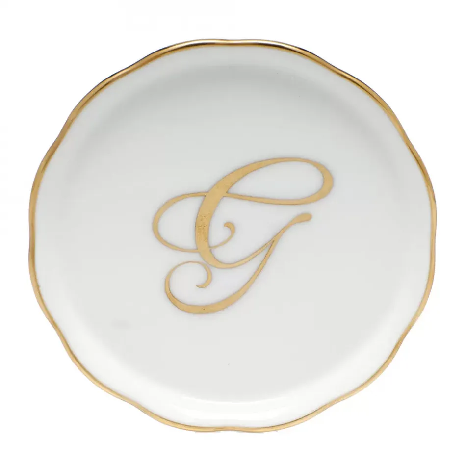 Coaster With Monogram Gold 4 in D