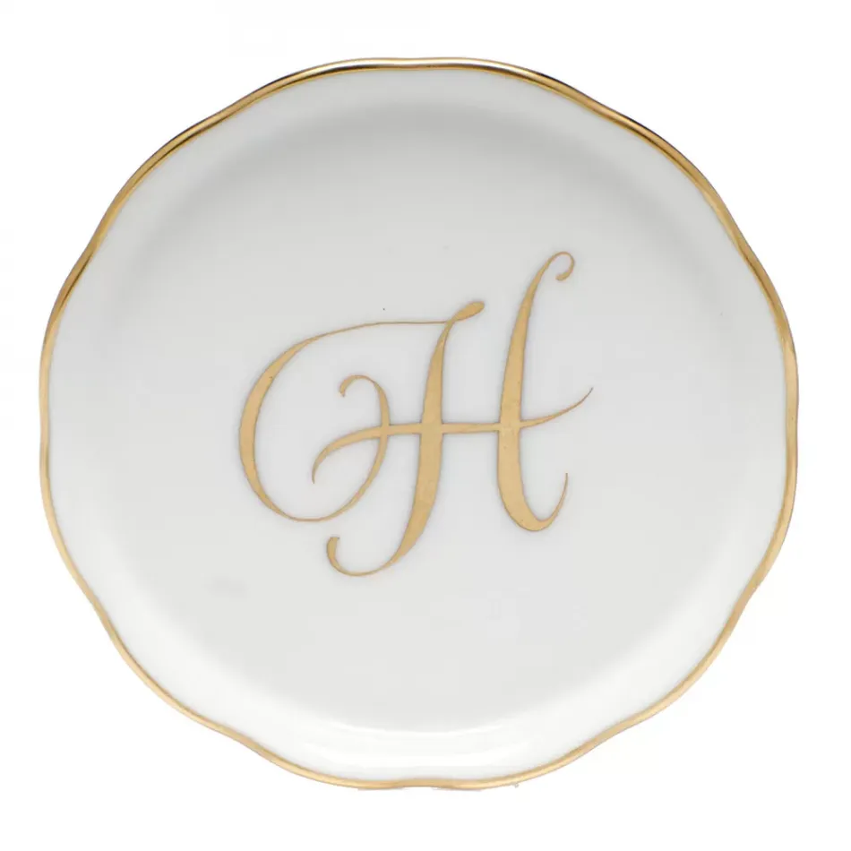 Coaster With Monogram Gold 4 in D