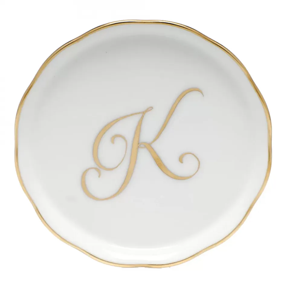 Coaster With Monogram Gold 4 in D