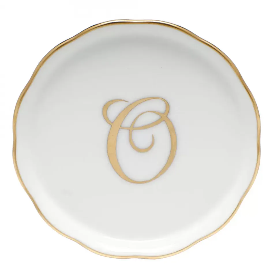 Coaster With Monogram Gold 4 in D