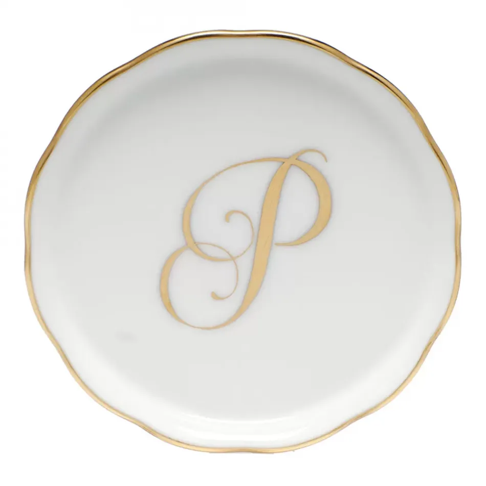 Coaster With Monogram Gold 4 in D