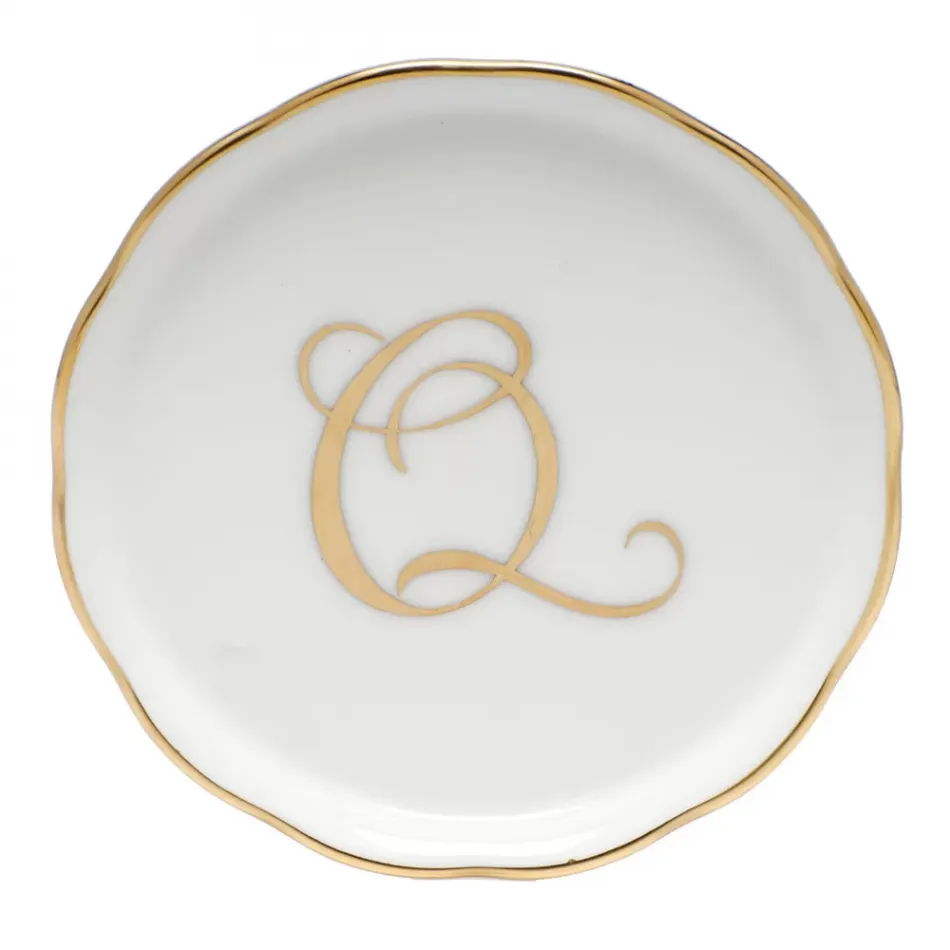 Coaster With Monogram Gold 4 in D