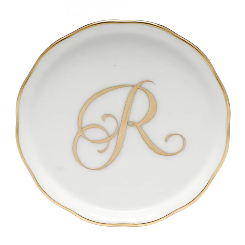 Coaster With Monogram Gold 4 in D