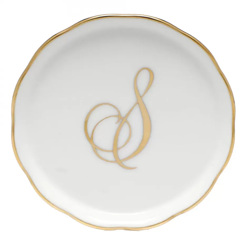 Coaster With Monogram Gold 4 in D