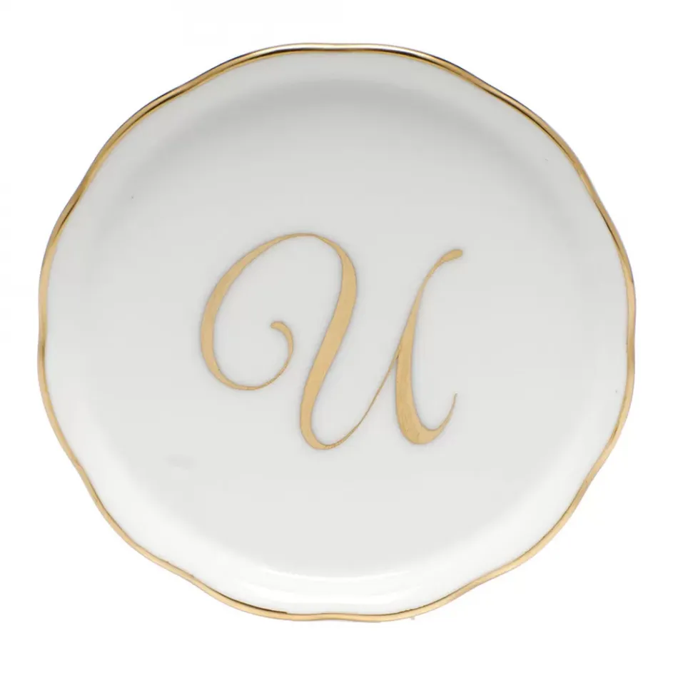 Coaster With Monogram Gold 4 in D