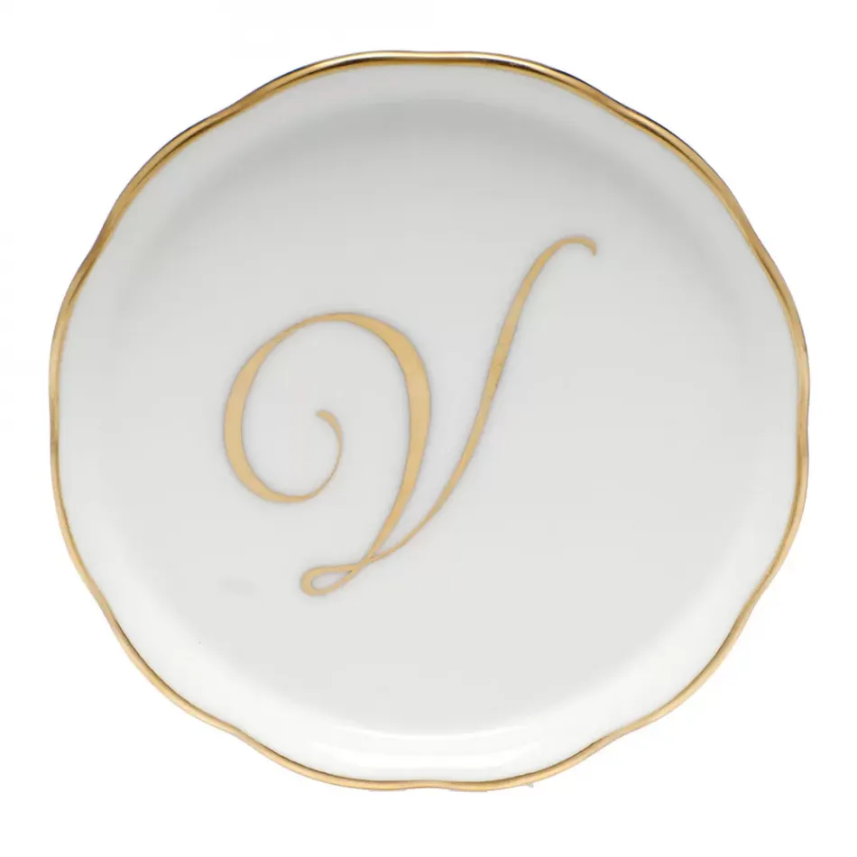 Coaster With Monogram Gold 4 in D