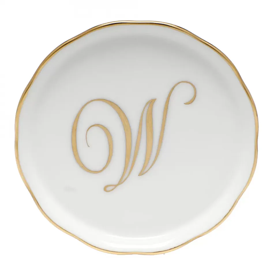 Coaster With Monogram Gold 4 in D