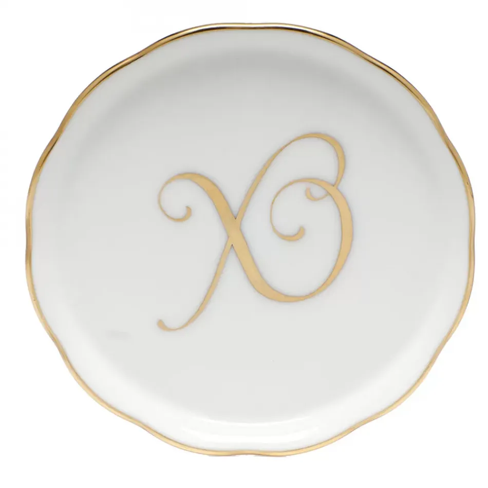 Coaster With Monogram Gold 4 in D