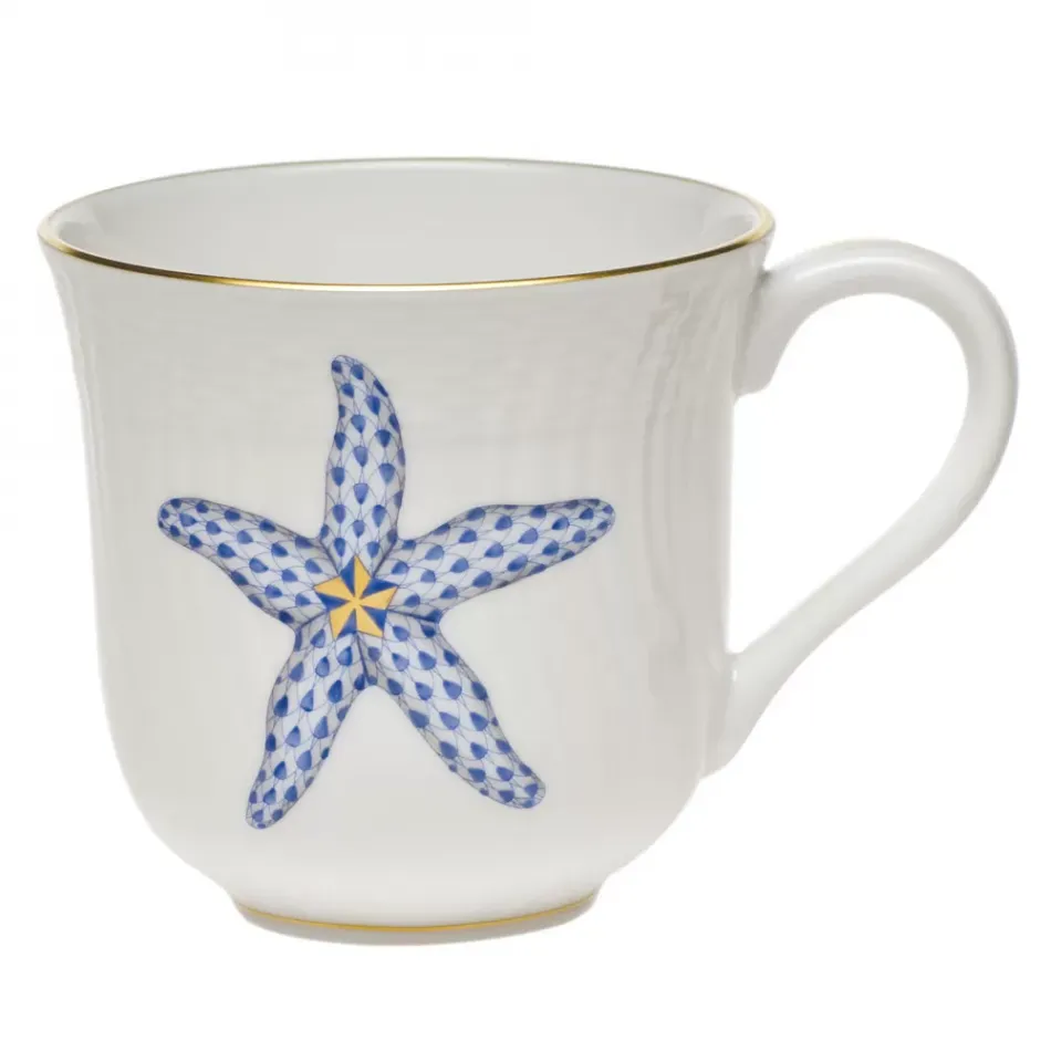 Aquatic Dessert Starfish Blue Mug 10 Oz 3.5 in H