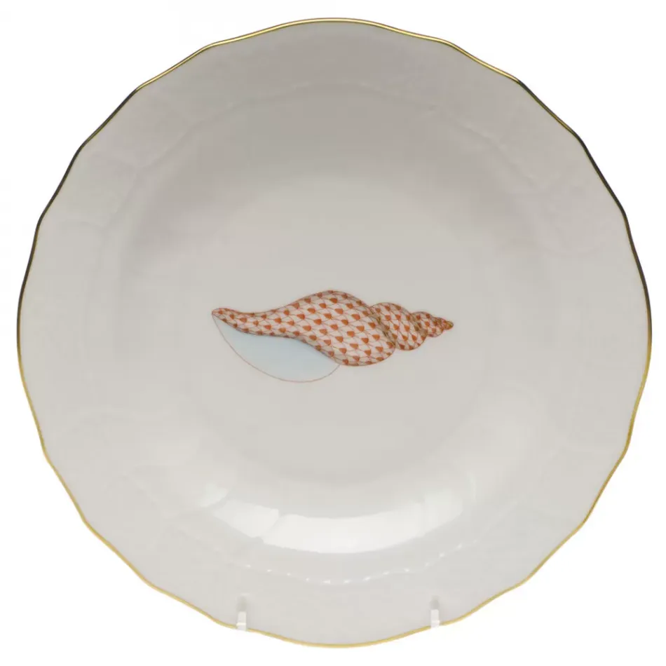 Aquatic Dessert Tulip Shell Rust Dessert Plate 8.25 in D