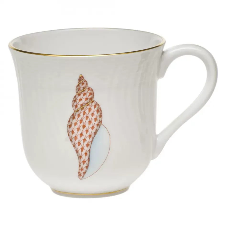 Aquatic Dessert Tulip Shell Rust Mug 10 Oz 3.5 in H