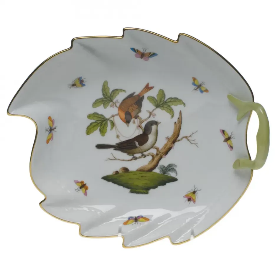 Rothschild Bird Multicolor Leaf Dish 9.5 in L