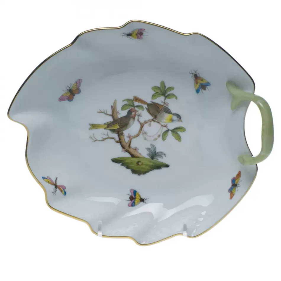 Rothschild Bird Multicolor Leaf Dish 7.75 in L