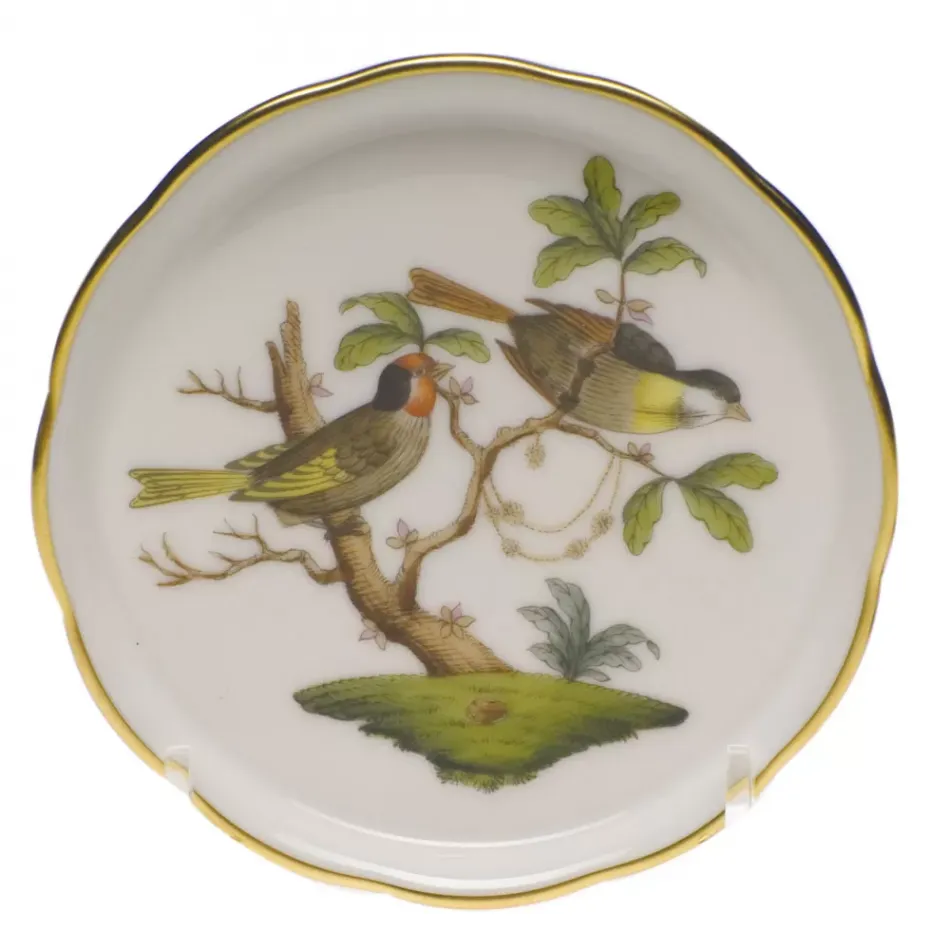 Rothschild Bird Motif 11 Multicolor Coaster 4 in D