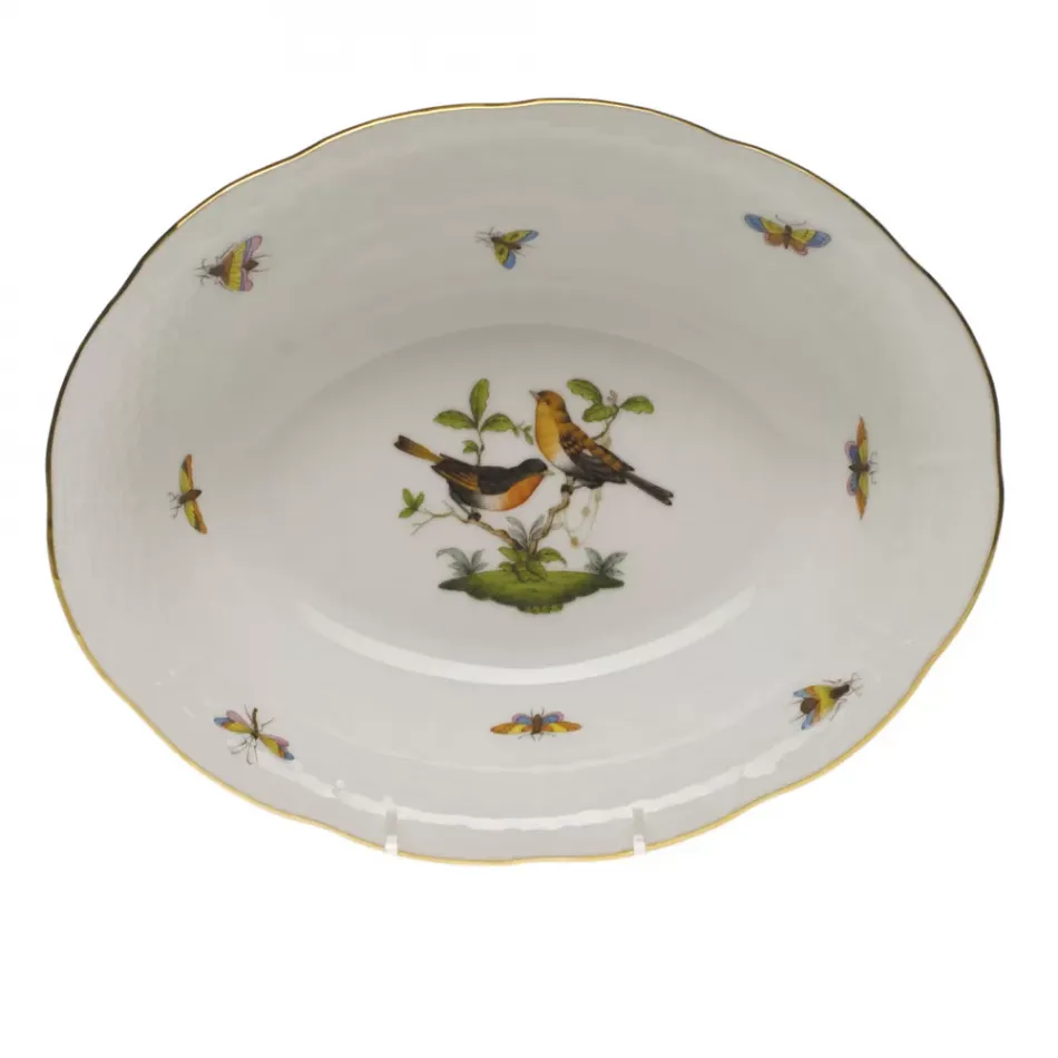 Rothschild Bird Multicolor Oval Vegetable Dish 10 in L X 8 in W