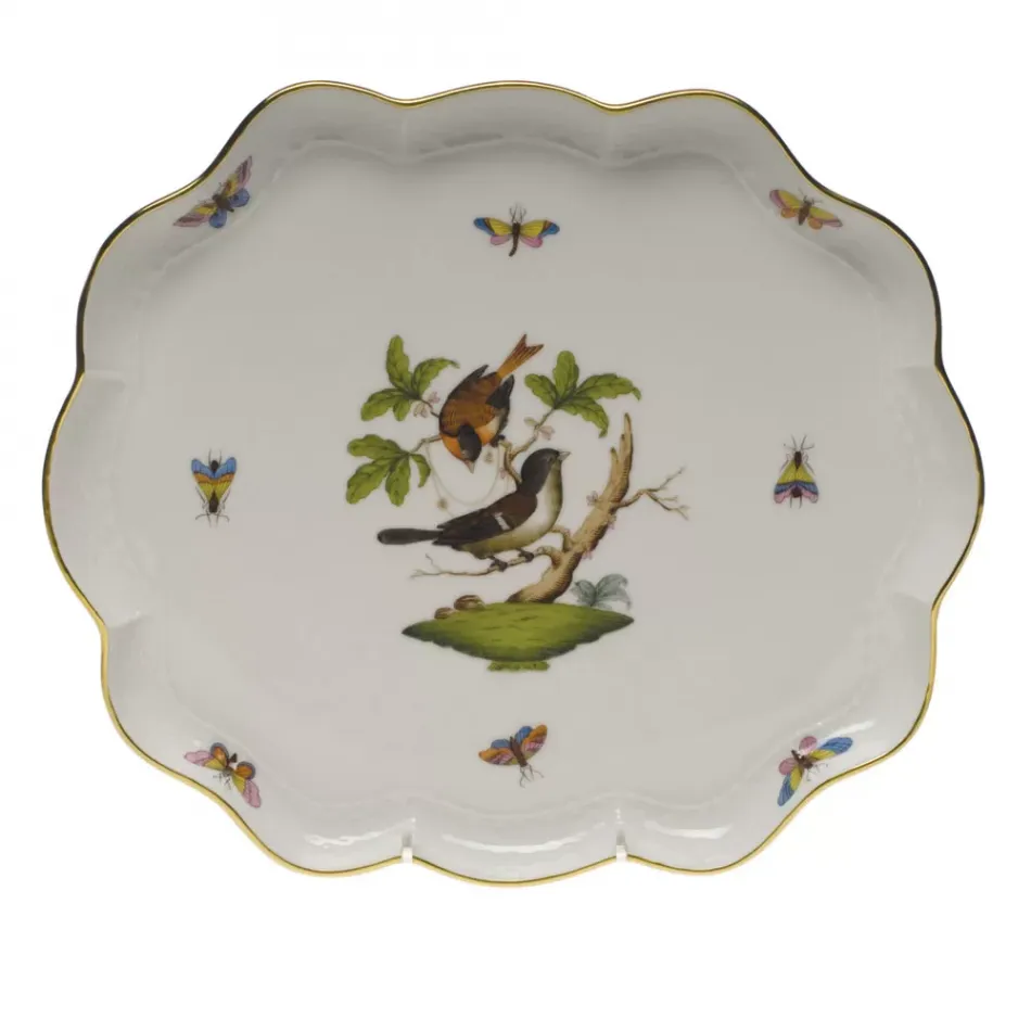 Rothschild Bird Multicolor Scallop Tray 11.25 in L X 9.5 in W