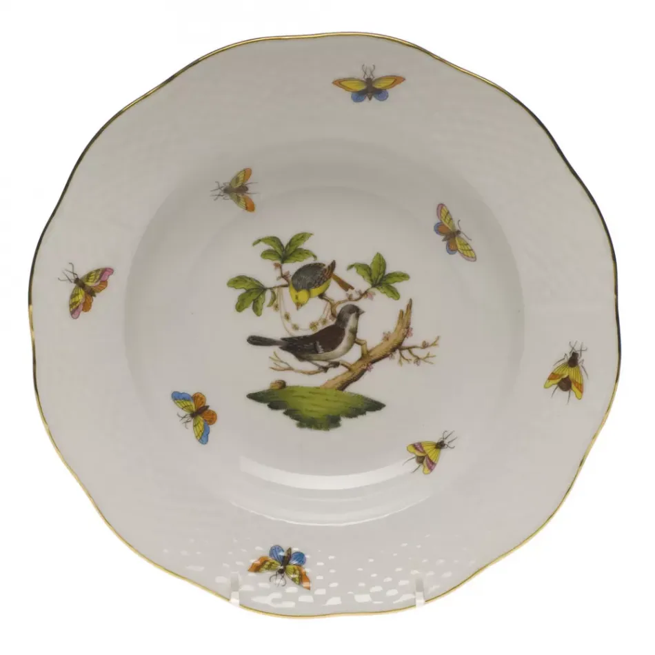 Rothschild Bird Motif 01 Multicolor Rim Soup Plate 8 in D