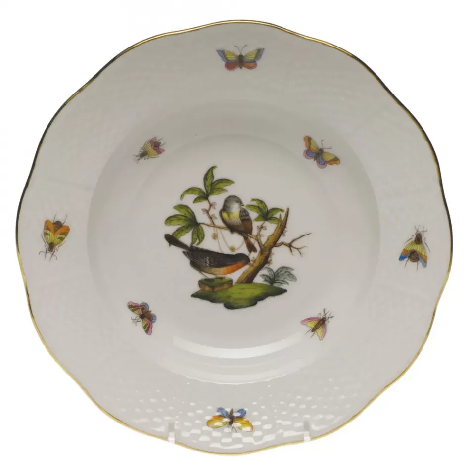 Rothschild Bird Motif 02 Multicolor Rim Soup Plate 8 in D