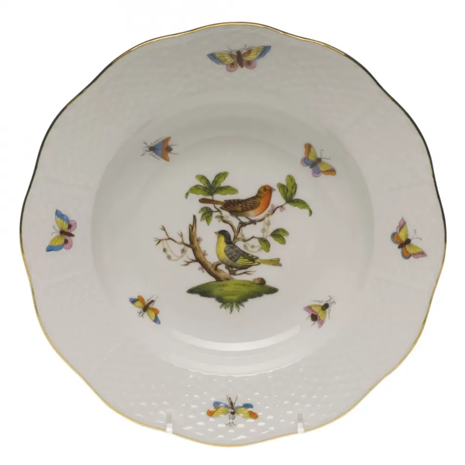 Rothschild Bird Motif 03 Multicolor Rim Soup Plate 8 in D