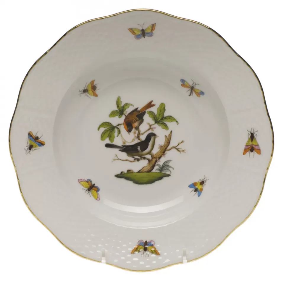 Rothschild Bird Motif 04 Multicolor Rim Soup Plate 8 in D