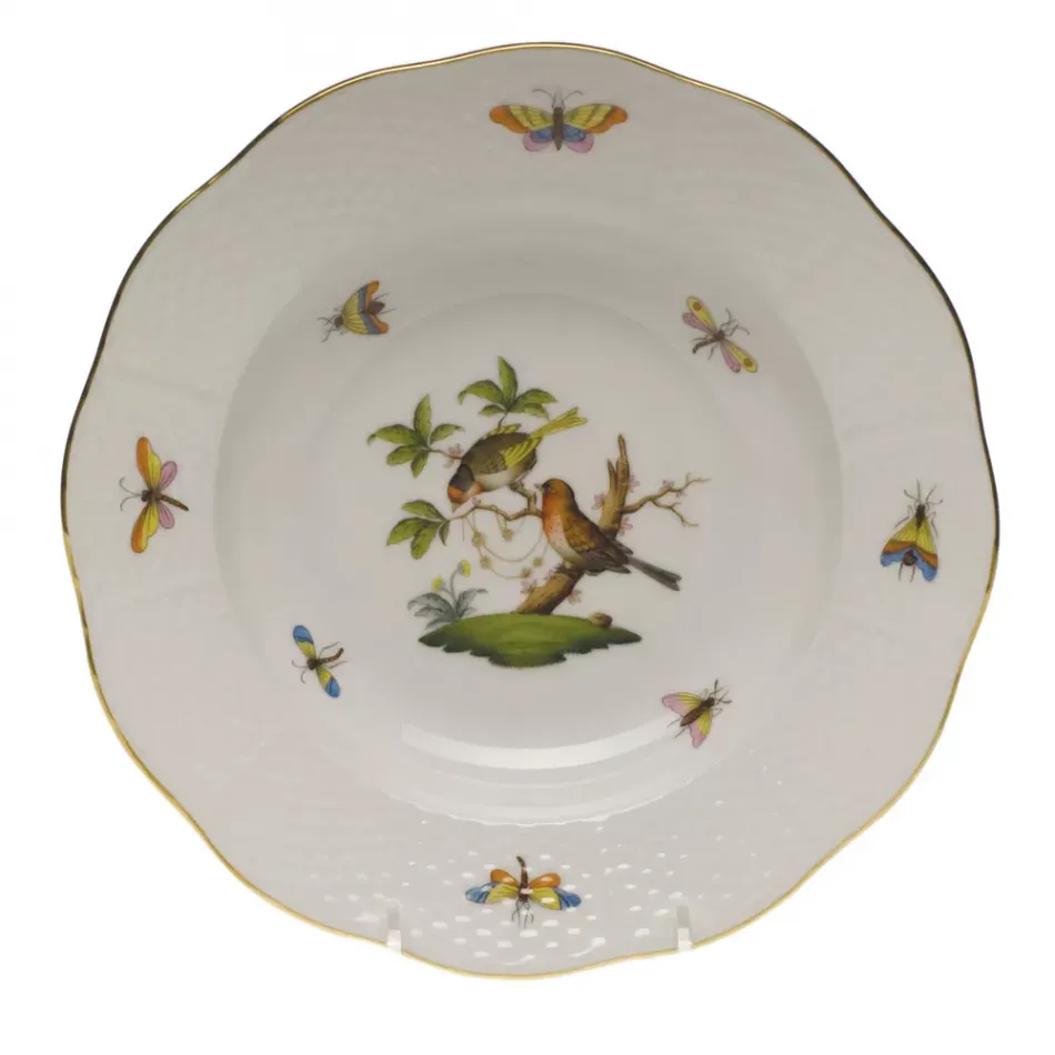 Rothschild Bird Motif 10 Multicolor Rim Soup Plate 8 in D