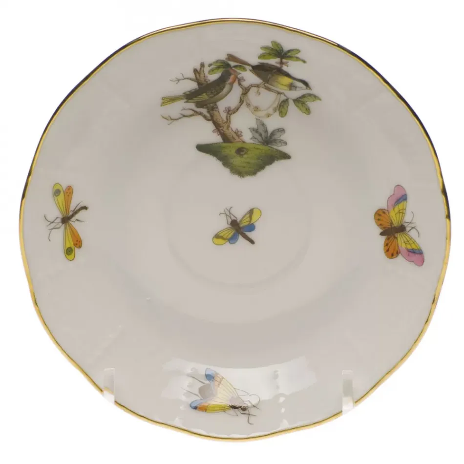 Rothschild Bird Multicolor After Dinner Plate Saucer 4.5 In D