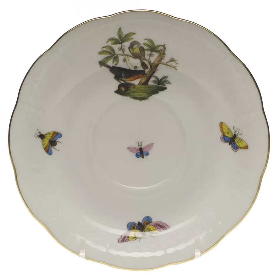 Rothschild Bird Motif 02 Multicolor Tea Saucer 6 in D