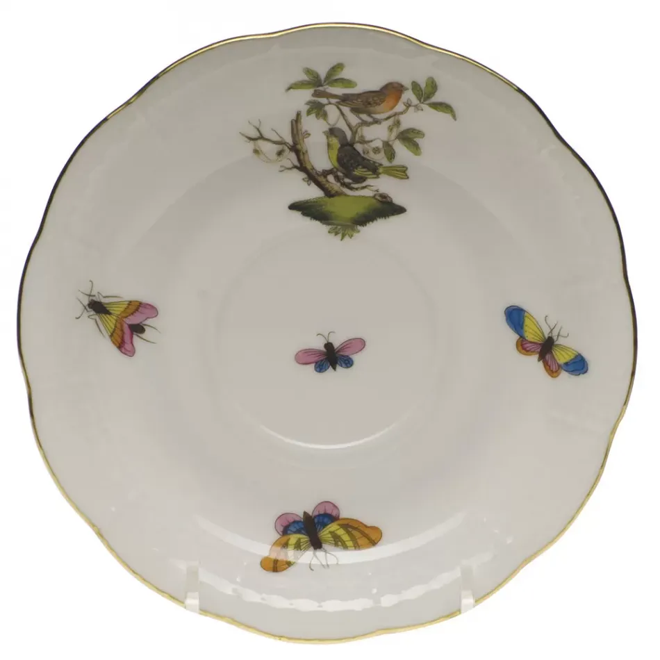 Rothschild Bird Motif 03 Multicolor Tea Saucer 6 in D