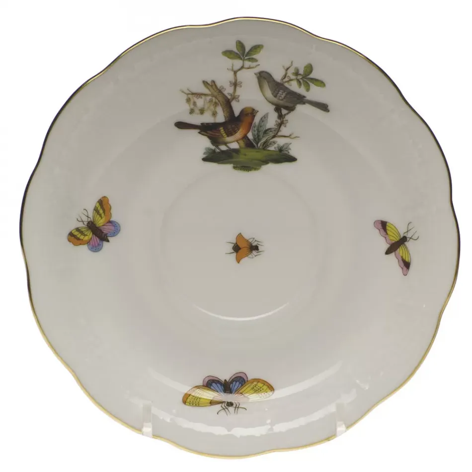 Rothschild Bird Motif 05 Multicolor Tea Saucer 6 in D