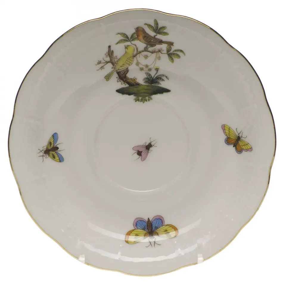 Rothschild Bird Motif 06 Multicolor Tea Saucer 6 in D