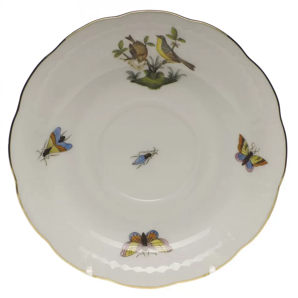 Rothschild Bird Motif 07 Multicolor Tea Saucer 6 in D